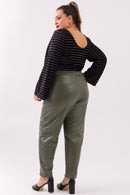 Blusa Cropped Lilly Veludo Listra Preta