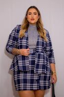 Blazer Plus Size Xadrez Calk