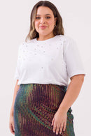 Blusa Lara com Pérolas Branca