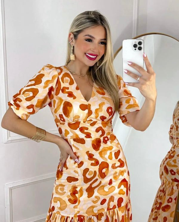 Vestido Estampa do Arco-Íris