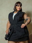 Conjunto Vivienne Blazer Colete e Short Saia Linha Premium