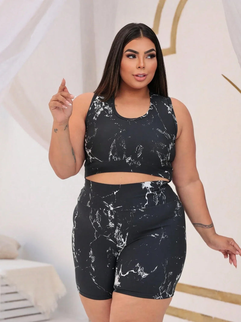 Conjunto Academia Fitness Tye-die Plus Size