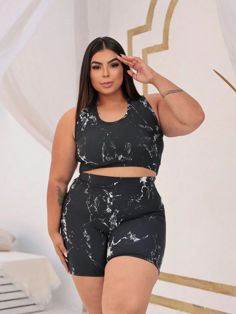 Conjunto Academia Fitness Tye-die Plus Size