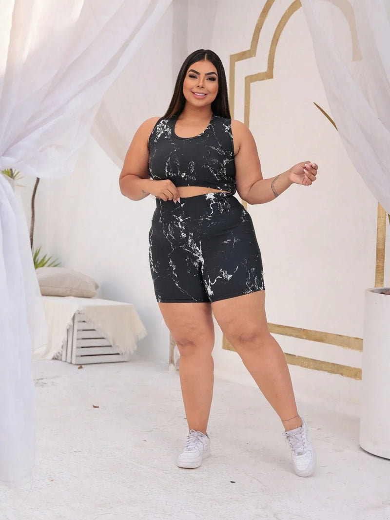 Conjunto Academia Fitness Tye-die Plus Size