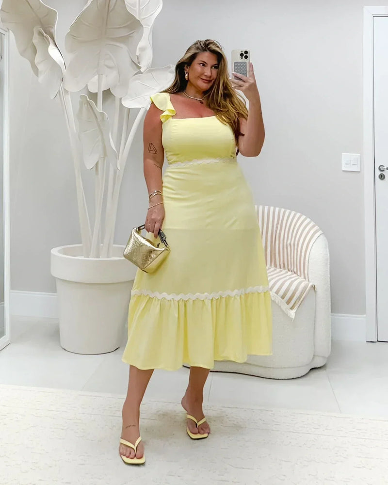 Vestido Colinas de Outono Lastex