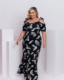 Vestido Folhagem Encanto em Malha de Viscose