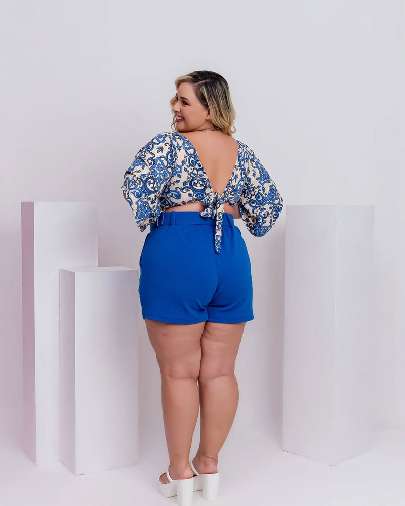 Conjunto Bold  Colorido em Jersey Acetinado