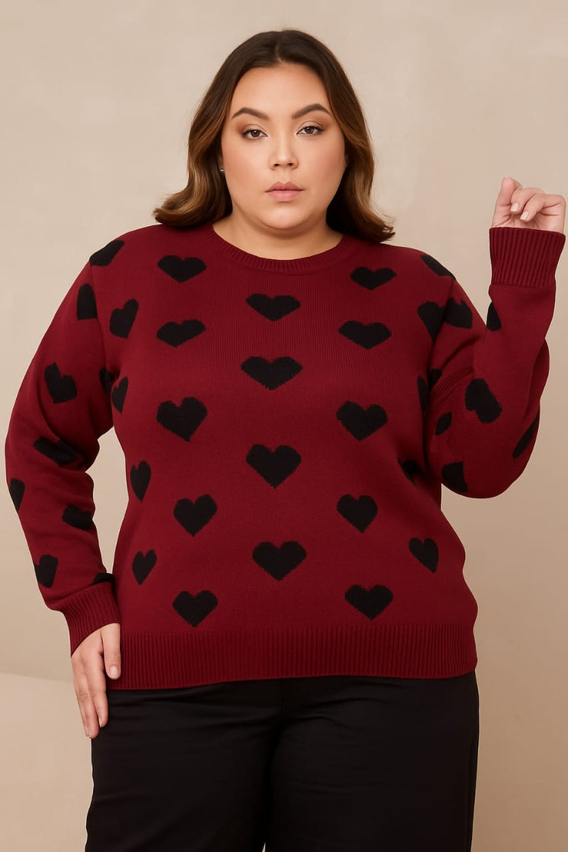 Blusa Tricot Corações