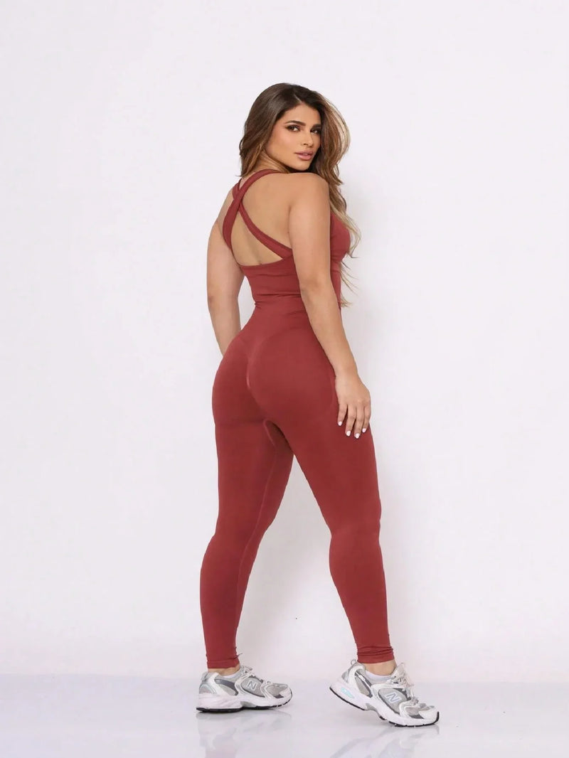 Macacão Longo Celeste Poliamida Empina Bumbum