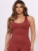 Macacão Longo Celeste Poliamida Empina Bumbum