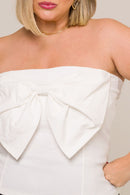 Blusa Tomara que Caia Laço Flora Branco