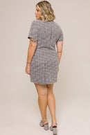 Vestido Curto Celine Tweed Cinza