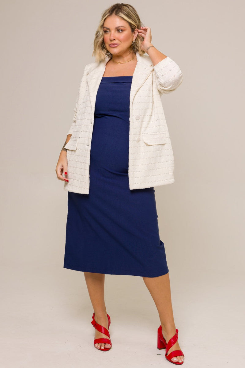 Vestido Midi Plus Size Alfaiataria Karina Marinho Cess