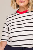 Blusa T-shirt Plus Size Sandra Listrado Cess