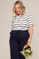 Blusa T-shirt Plus Size Sandra Listrado Cess