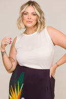 Blusa Brilho Acetinado Aurora Branca