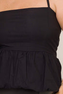 Blusa Balonê Flora Preta