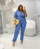 Conjunto de Alfaiataria Padrão Boho