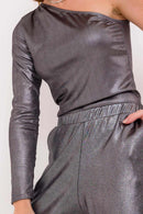 Blusa Sabrina Cinza Metalizado