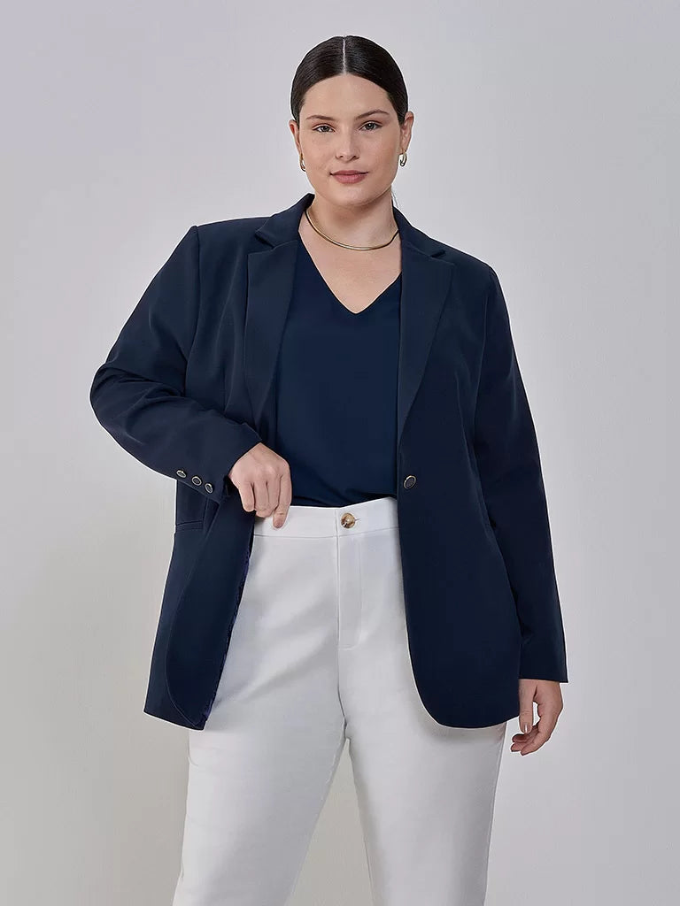 Blazer de Alfaiataria Botão Único