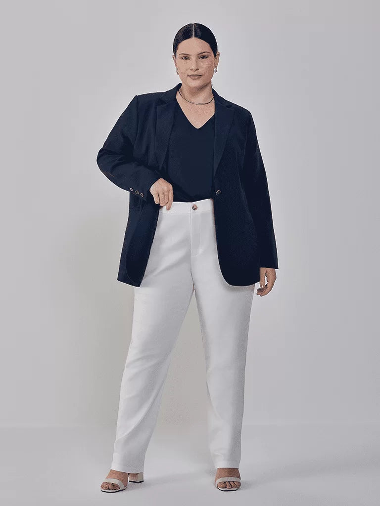 Blazer de Alfaiataria Botão Único