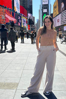 Blusa Wendy Canelado e Aplique Brilho Bege