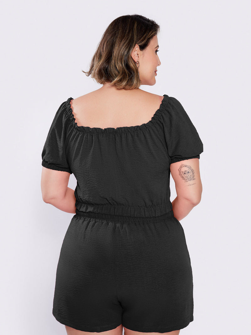 Conjunto de Shorts e Blusa Ombro a Ombro Curve Feminino Leve