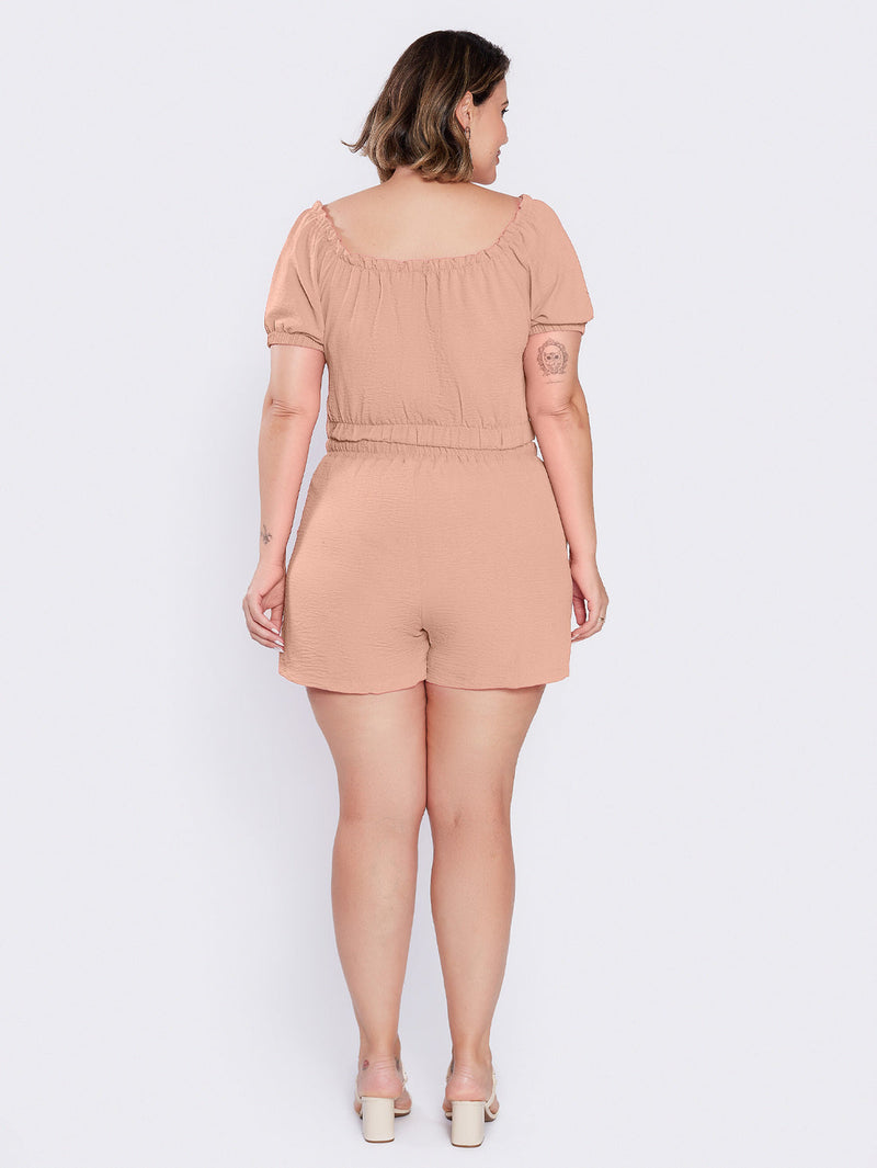 Conjunto de Shorts e Blusa Ombro a Ombro Curve Feminino Leve