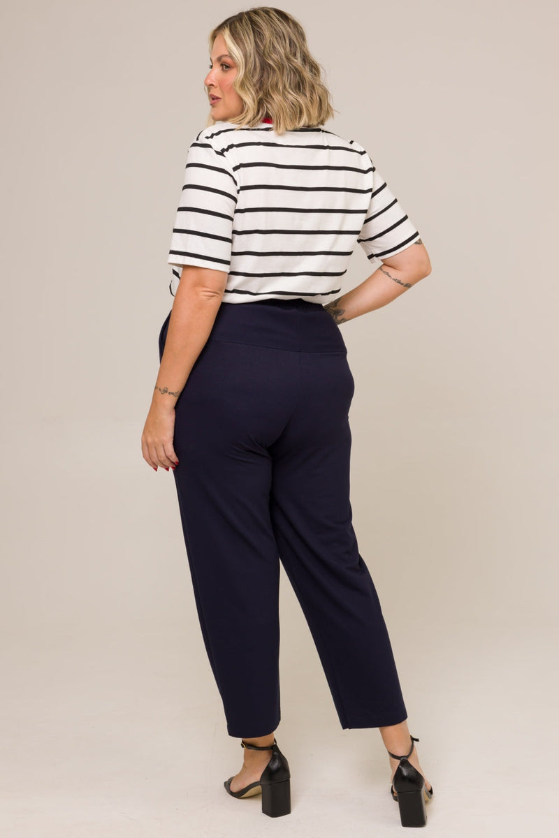 Blusa T-shirt Plus Size Sandra Listrado Cess