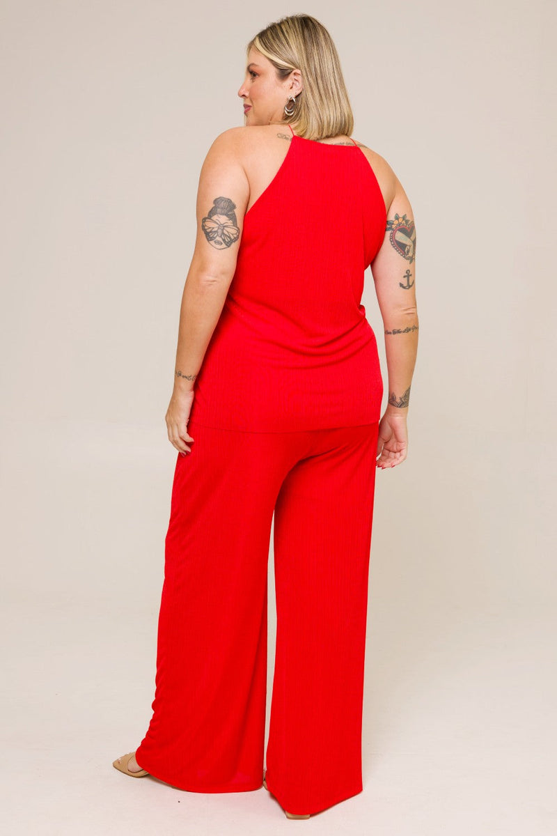 Regata Plissada Lais Vermelho