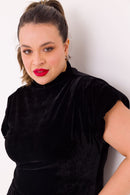 Vestido Curto Maitê Veludo Preto