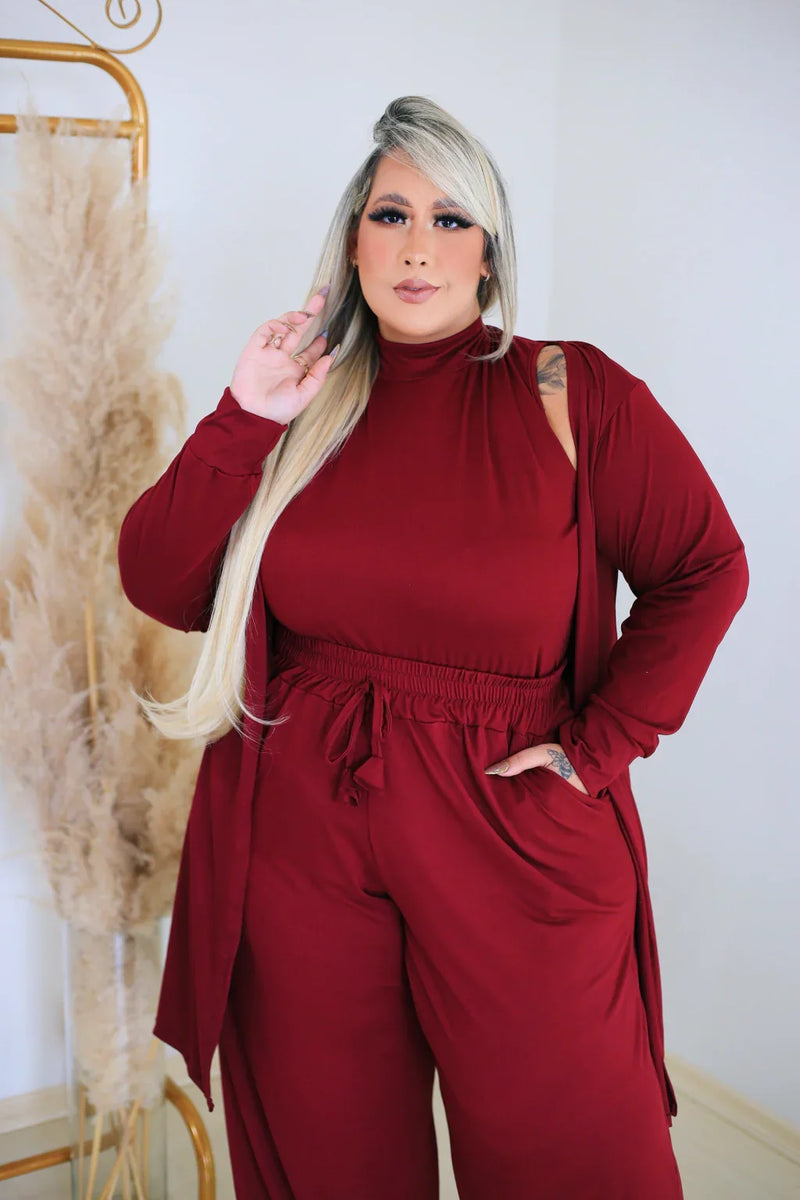 Conjunto Ana Flavia Calça Blusinha Cardigan