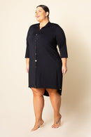 Vestido Chemise Plus Size Alongada Fluity Com Botões Serena Mardu