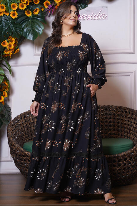 Vestido Giorgia Lastex Manga 7/8